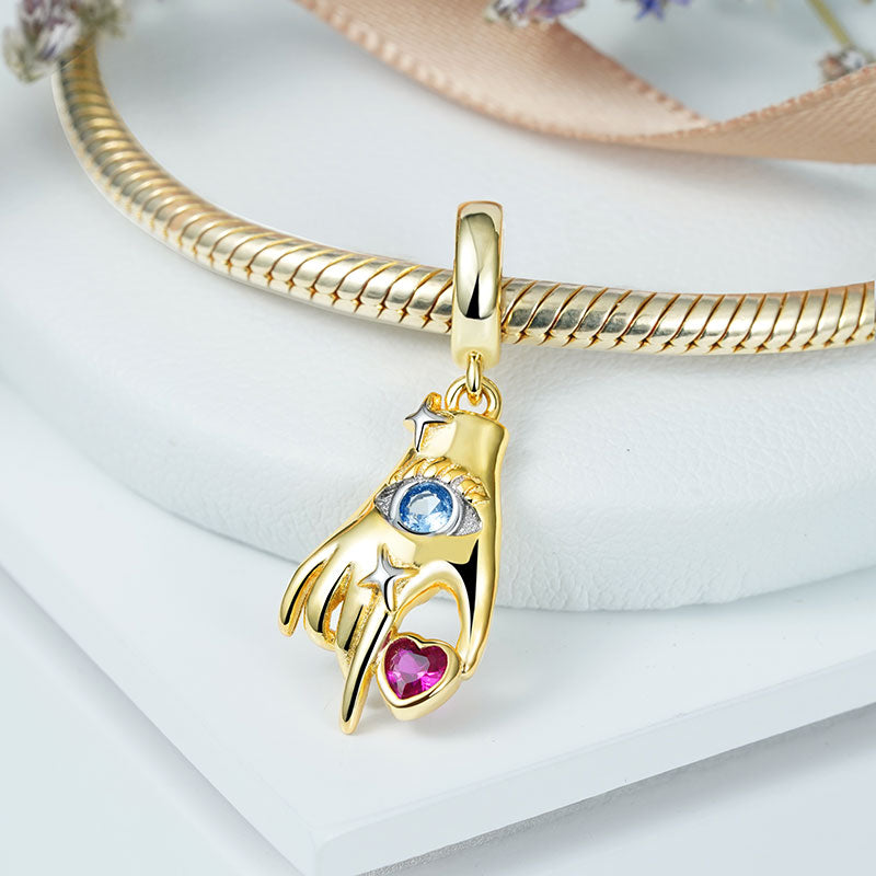 All-seeing Eye-Hand with Heart Pendant Dangle Charm 925 Sterling Silver 18K Gold Plated_2