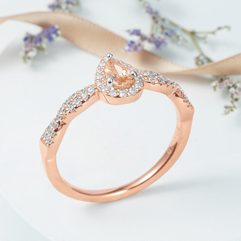 Twisted Teardrop Ring 925 Sterling Silver 18K Rose Gold Plated_4