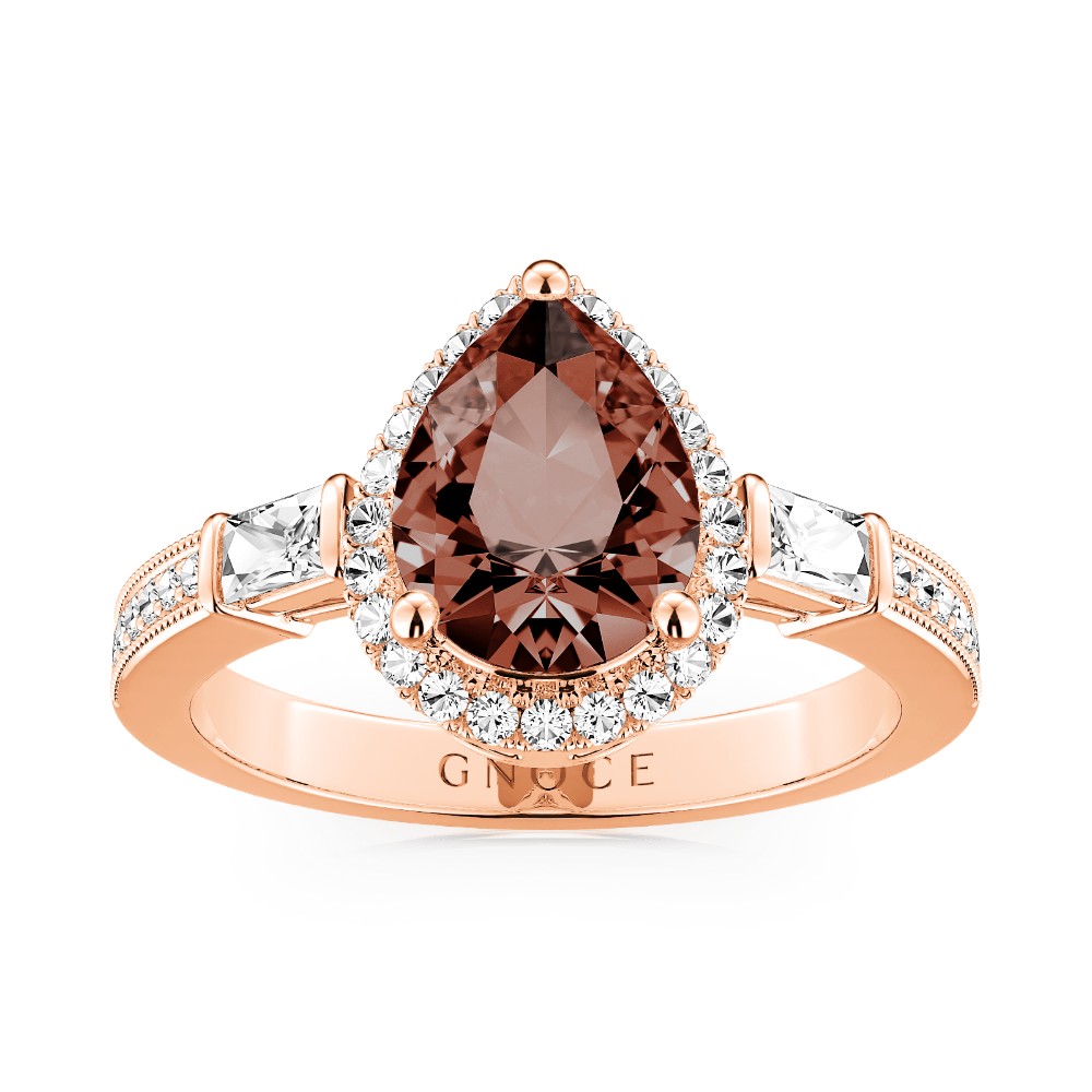 Gnoce Sparkling Brown Teardrop Promise Ring_1