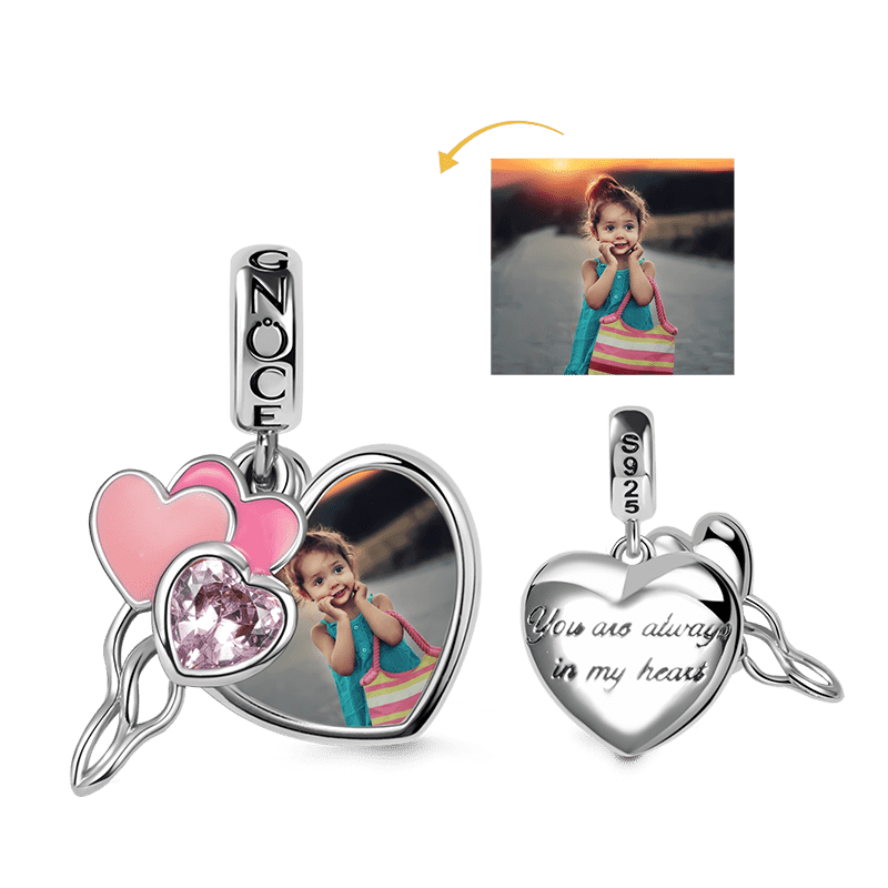 Gnoce Pink Personalized Photo Charm Platinum-plated Silver Blend_1