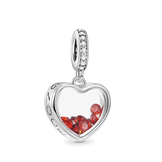 Heart-shaped Birthstone Pendant Dangle Charm 925 Sterling Silver_1
