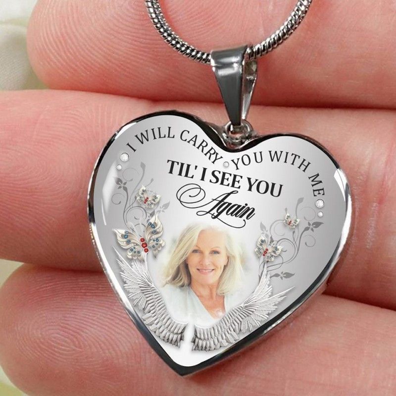 Personalized Photo Heart Pendant Necklace Copper with Platinum Plated Silver_4