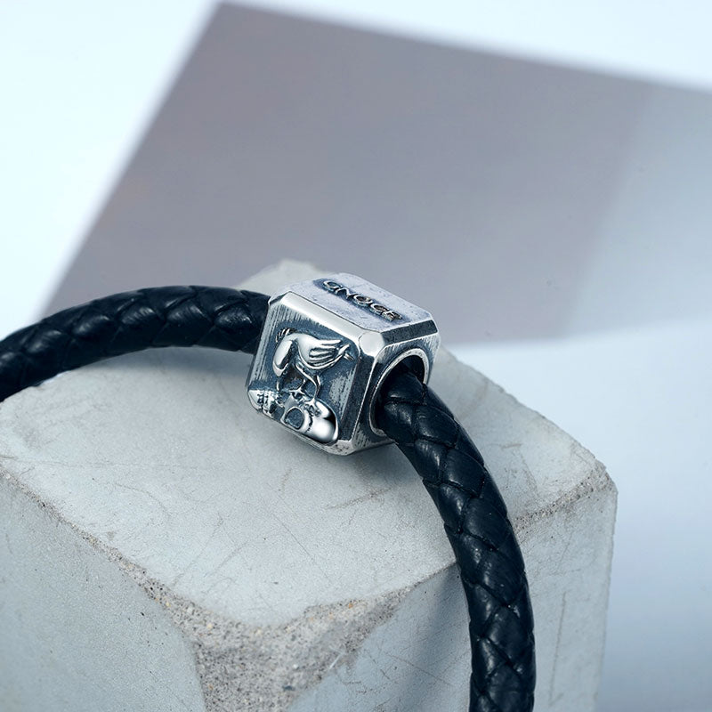 Gnoce Raven & Skeleton Vintage Charm Platinum-plated Silver Blend_4
