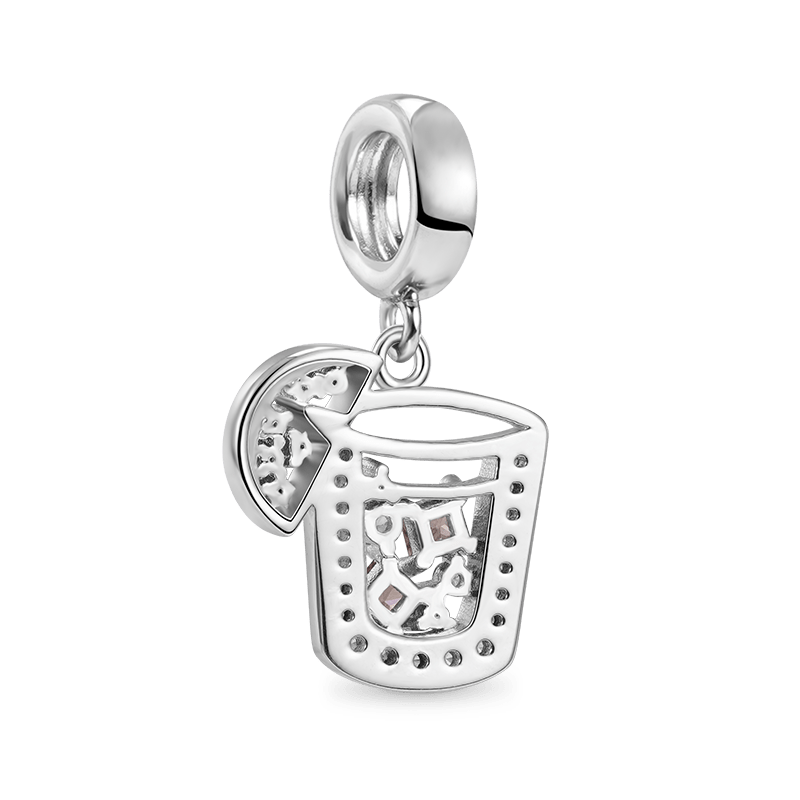 Gnoce Ice Cube Lemon Drink Charm Platinum-plated Silver Blend_2