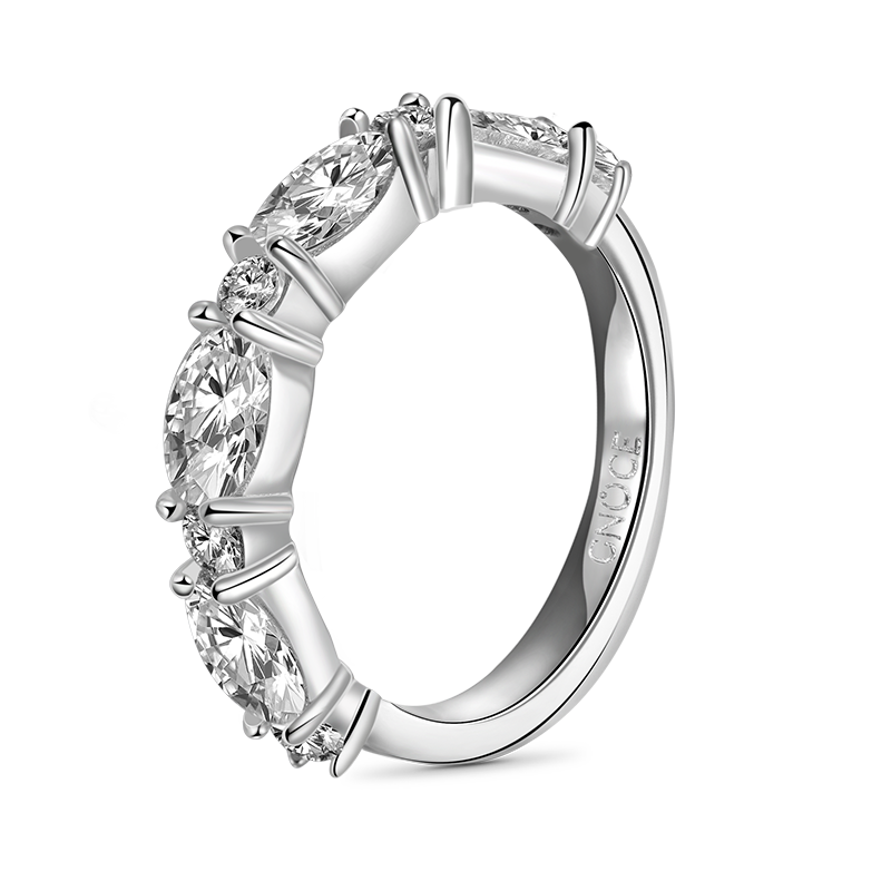 Gnoce Vintage Square-cut & Eternity Band Ring Set_4