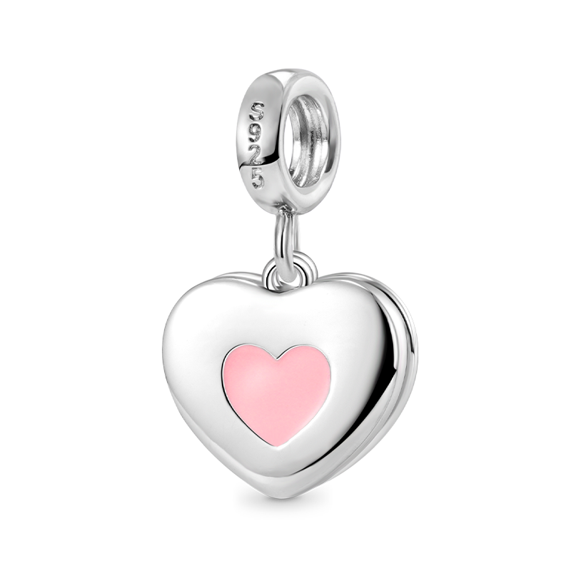 Gnoce "Sister & Sis" Heart Personalized Charm Platinum-plated Silver Blend_2