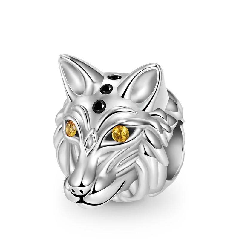Gnoce Elegant Ancient Animal Wolf Charm Platinum-plated Silver Blend_1