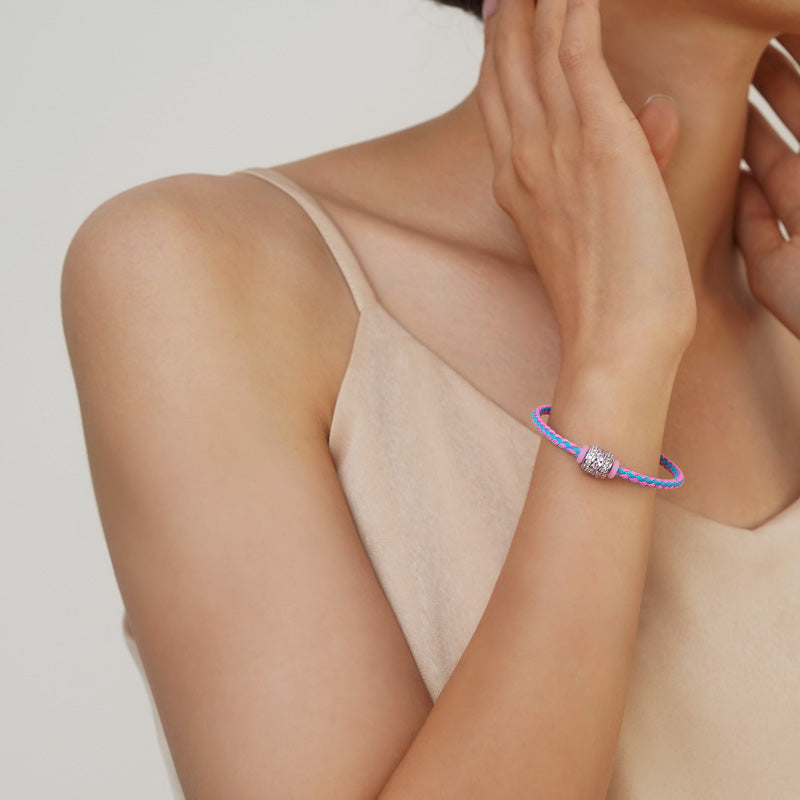 Gnoce Blue Pink Basic Bracelet with 2 Pieces of Stoppers_4