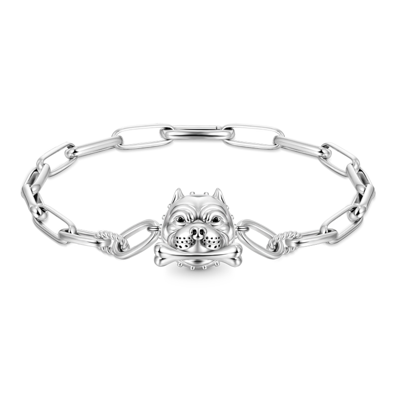 Gnoce Bully Element Link Chain Bracelet Platinum-plated Silver Blend_2