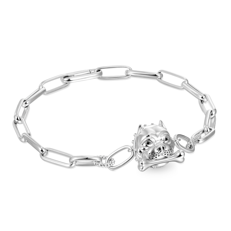 Gnoce Bully Element Link Chain Bracelet Platinum-plated Silver Blend_1