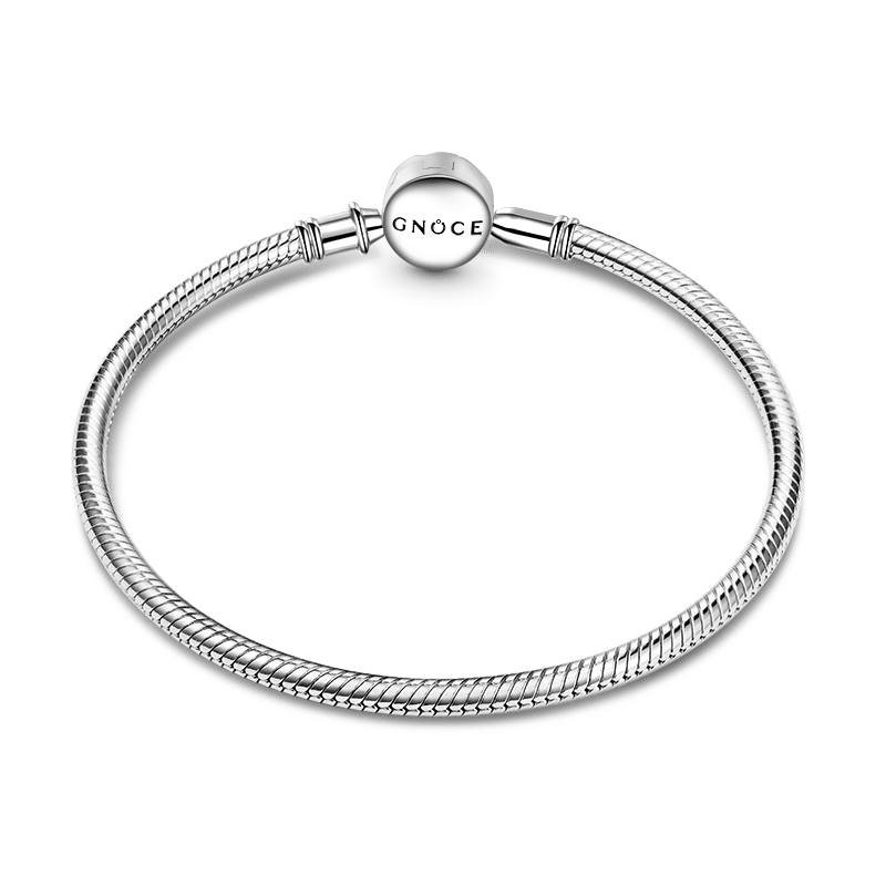 Gnoce Green Vine Basic Snake Chain Bracelet Platinum-plated Silver Blend_2