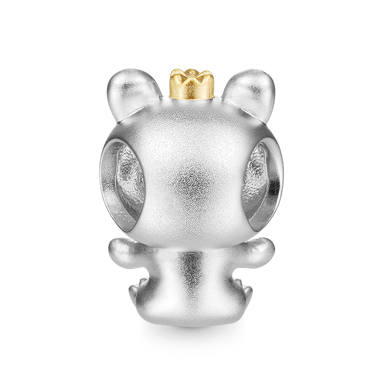 Gnoce Friendly Frog Animal Charm Platinum-plated Silver Blend_2