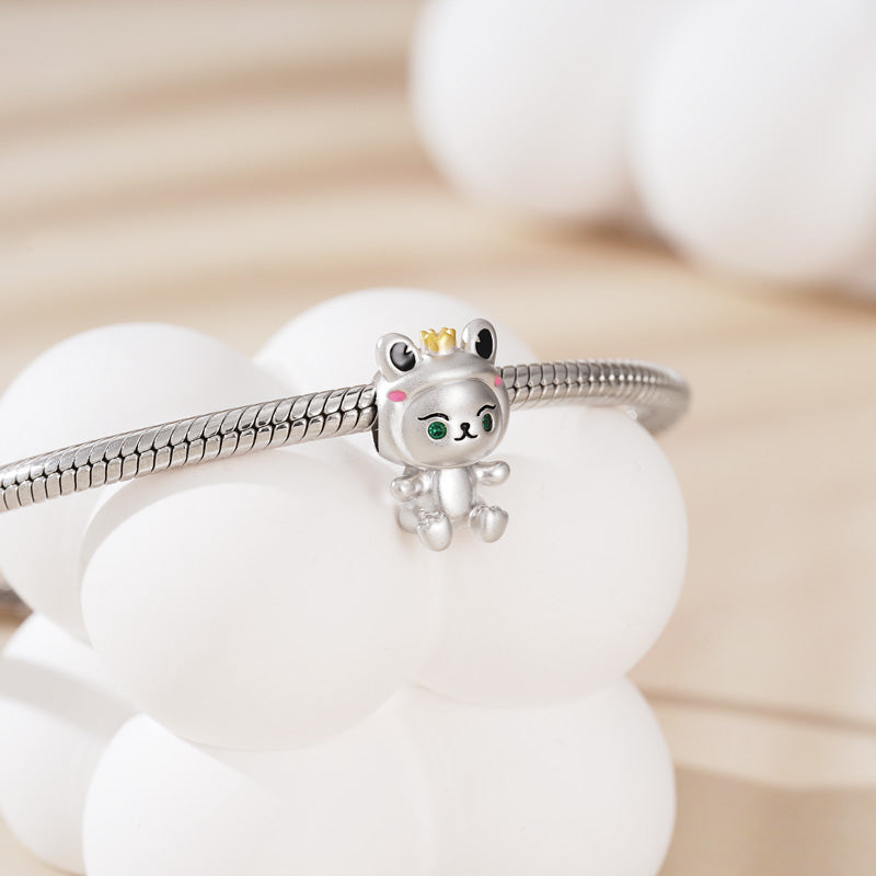 Gnoce Friendly Frog Animal Charm Platinum-plated Silver Blend_3