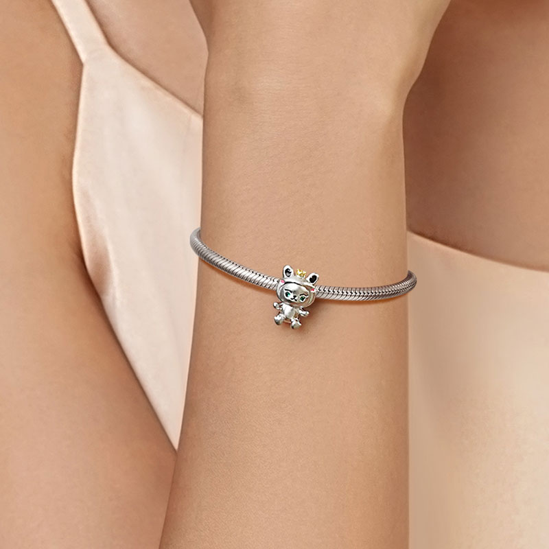 Gnoce Friendly Frog Animal Charm Platinum-plated Silver Blend_5