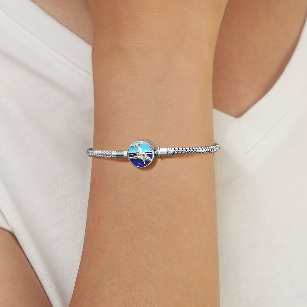Gnoce Sea Whale Basic Snake Chain Bracelet_5