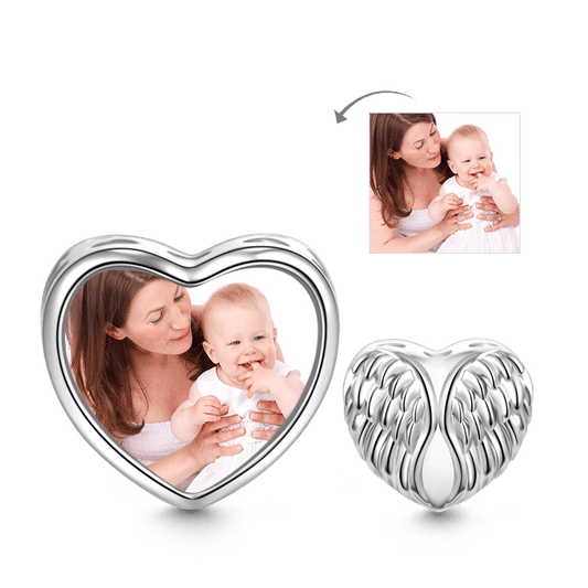 Gnoce "Guardian Angel" Wings Heart Personalized Photo Charm_1