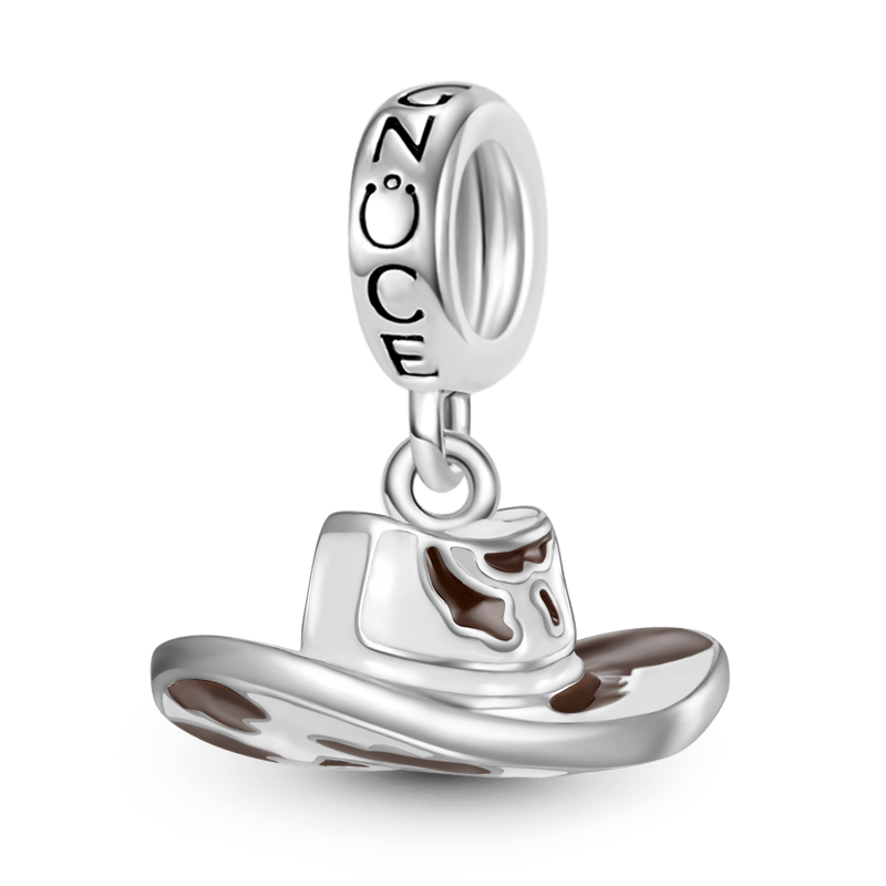 Gnoce Cowboy Hat Charm Platinum-plated Silver Blend_1