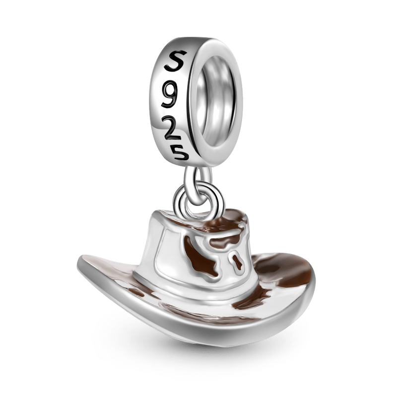 Gnoce Cowboy Hat Charm Platinum-plated Silver Blend_2
