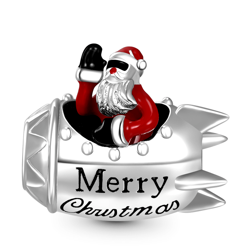 Gnoce Rocket Santa Claus Removable Charm Platinum-plated Silver Blend_2