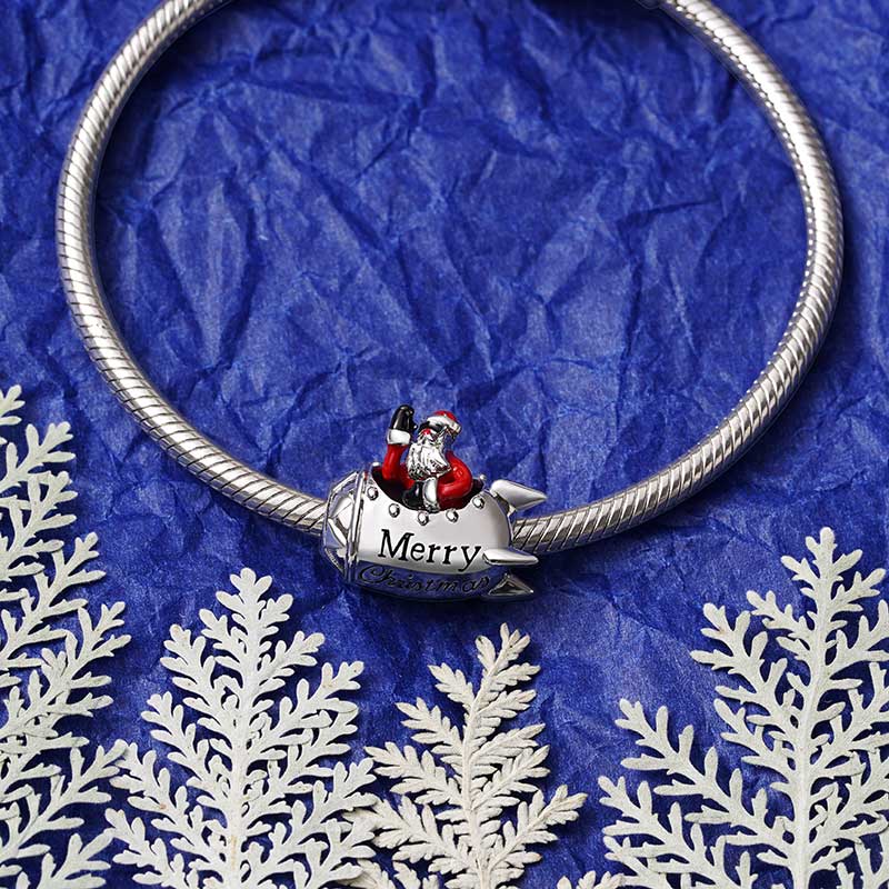 Gnoce Rocket Santa Claus Removable Charm Platinum-plated Silver Blend_5