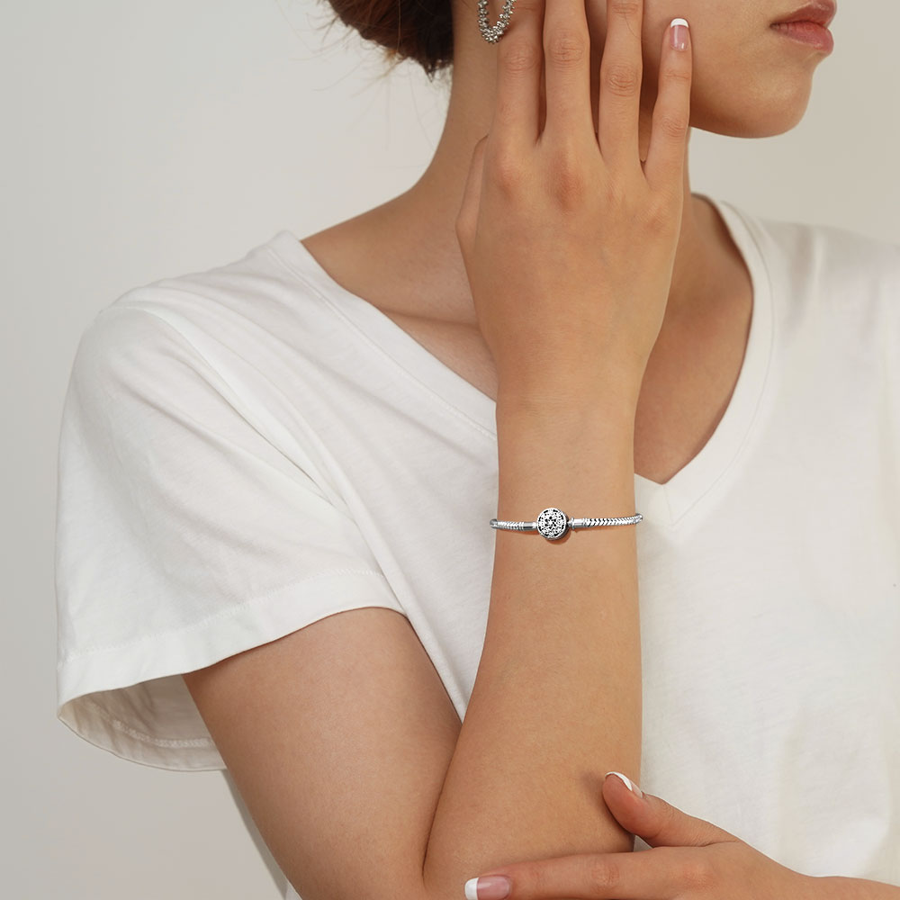 Gnoce Retro Lotus Basic Snake Chain Bracelet_4