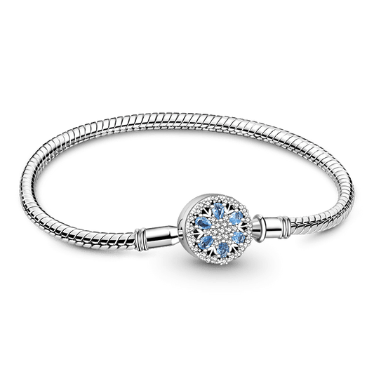 Gnoce Sparkling Snowflake Basic Snake Chain Bracelet_1