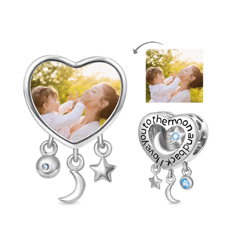 Gnoce Dream Catcher Heart Personalized Photo Charm Platinum-plated Silver Blend_1