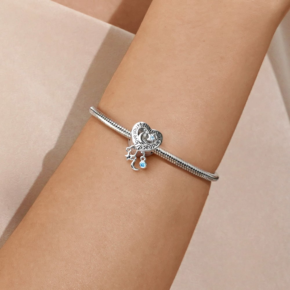 Gnoce Dream Catcher Heart Personalized Photo Charm Platinum-plated Silver Blend_4