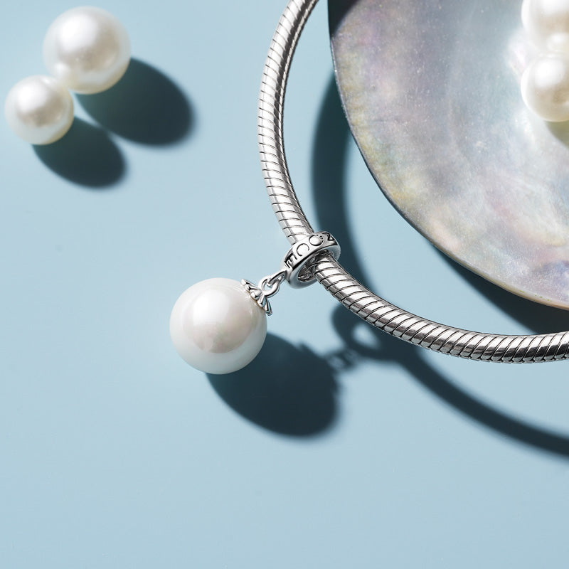 Gnoce Elegant Pearl Charm Platinum-plated Silver Blend_3