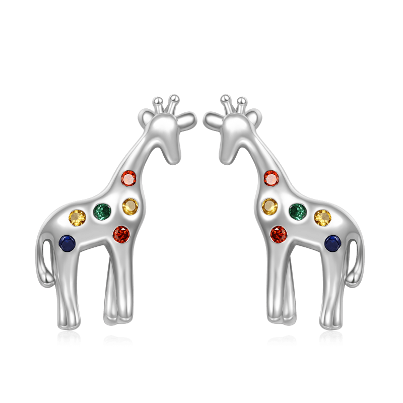 Gnoce Lovely Deer Stud Earrings Platinum-plated Silver Blend_1