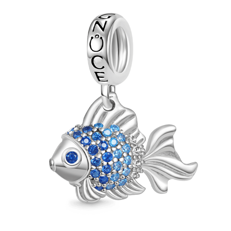 Gnoce Cheerful Fish Charm Platinum-plated Silver Blend_1