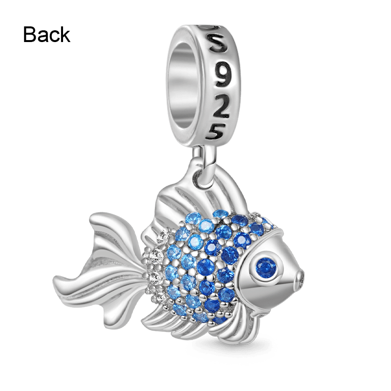 Gnoce Cheerful Fish Charm Platinum-plated Silver Blend_2