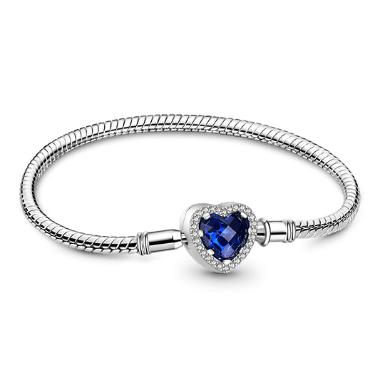 Gnoce Sparkling Heart Basic Snake Chain Bracelet_1