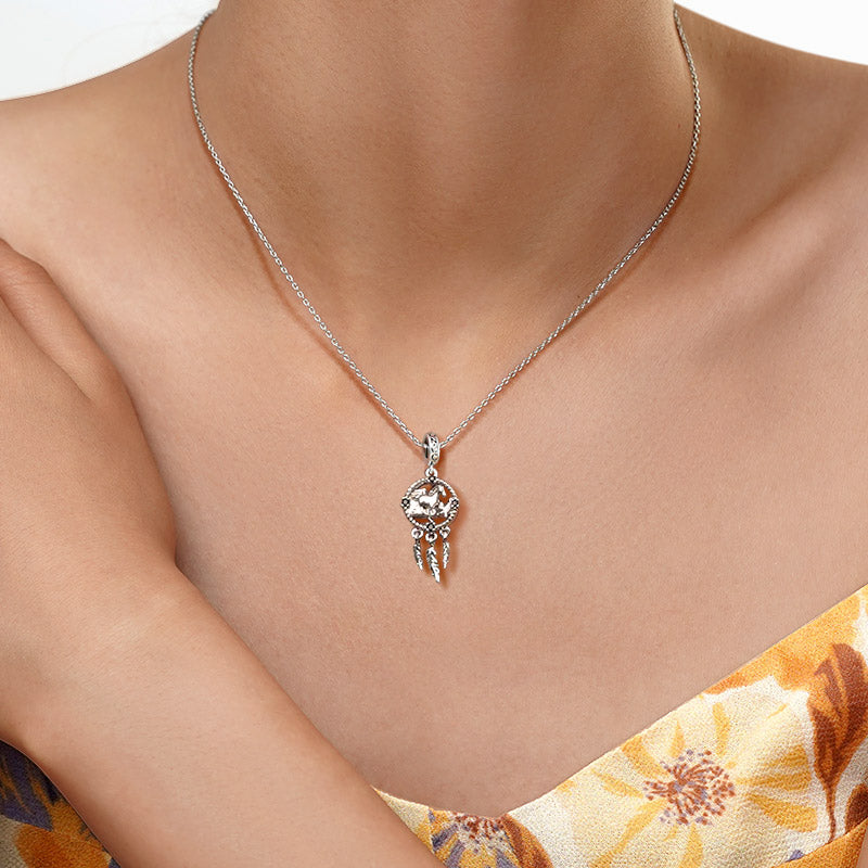 Gnoce Horse Dream Catcher Charm Platinum-plated Silver Blend_6