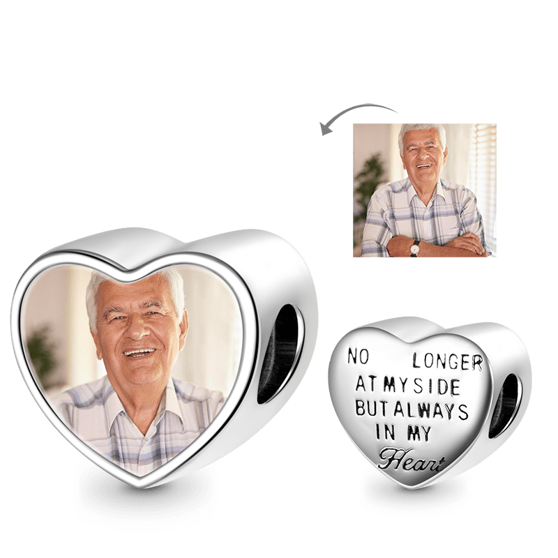 Gnoce "Always with You" Personalized Photo Charm Platinum-plated Silver Blend_1