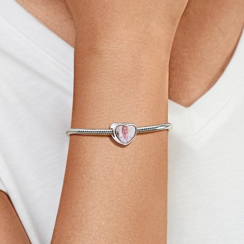 Gnoce "Always with You" Personalized Photo Charm Platinum-plated Silver Blend_4