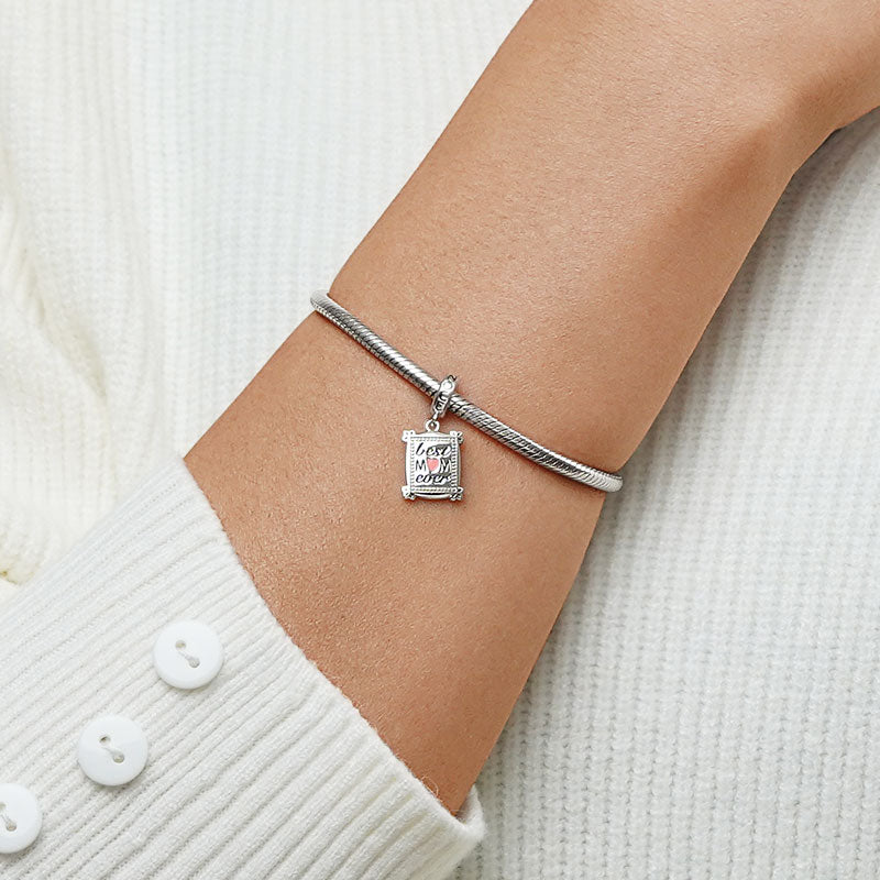 Gnoce Best Mom Ever Charm Platinum-plated Silver Blend_5