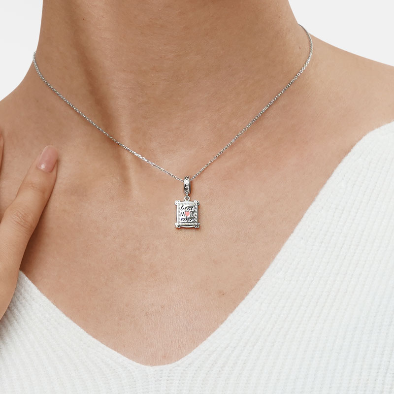 Gnoce Best Mom Ever Charm Platinum-plated Silver Blend_7