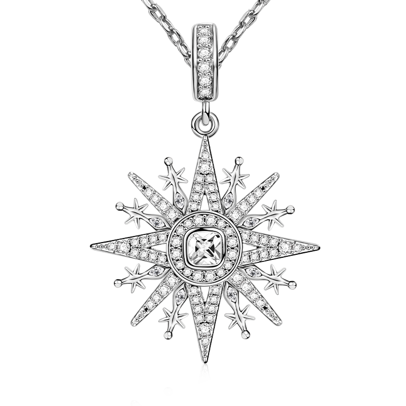Gnoce "Royalty Star" Necklace Sterling Silver Adjustable Length_1