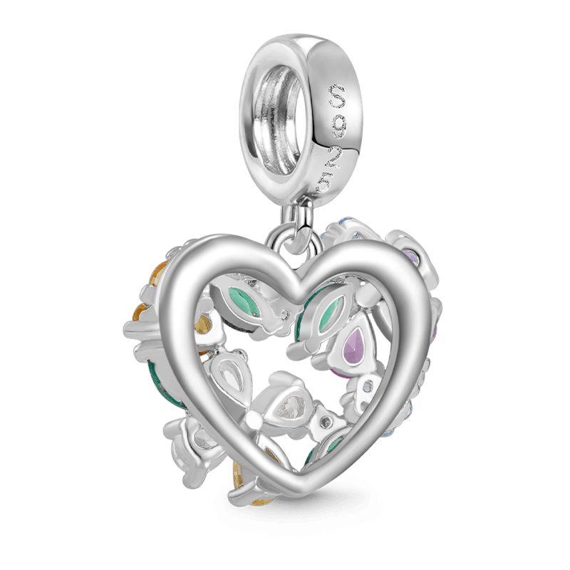Gnoce Floral Heart Wreath Pendant Dangle Charm_2