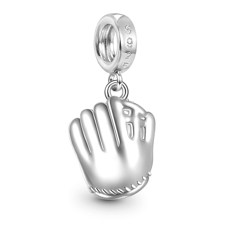 Gnoce Baseball Glove Charm Platinum-plated Silver Blend_2
