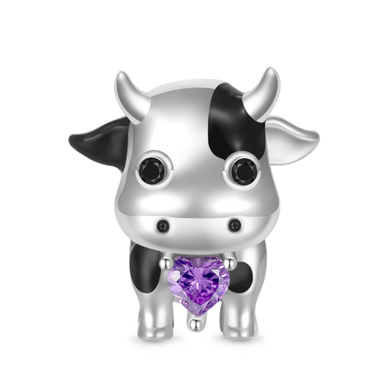 Gnoce Chinese Zodiac Ox Embraces Heart Charm_1