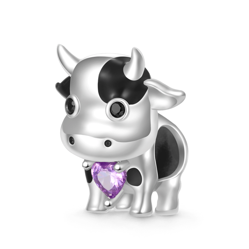 Gnoce Chinese Zodiac Ox Embraces Heart Charm_2