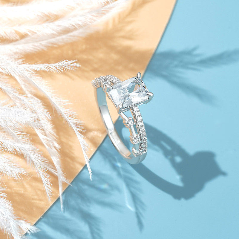 Rectangular Promise Gnoce Elegant Rectanglecut Promise Ring - gnoce.com.my