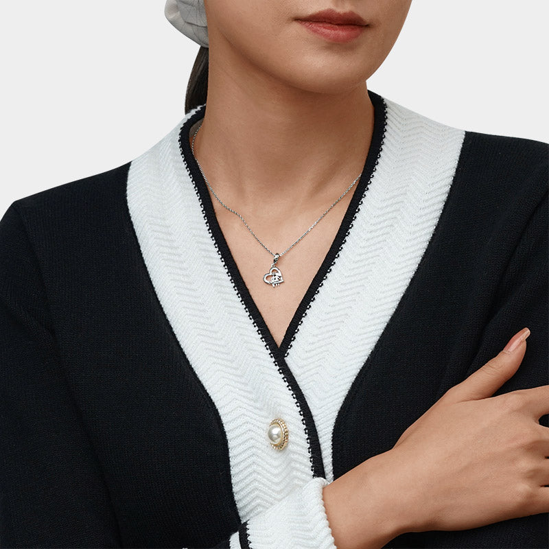 Gnoce Sister Love Heart Engravable Charm Platinum-plated Silver Blend_7