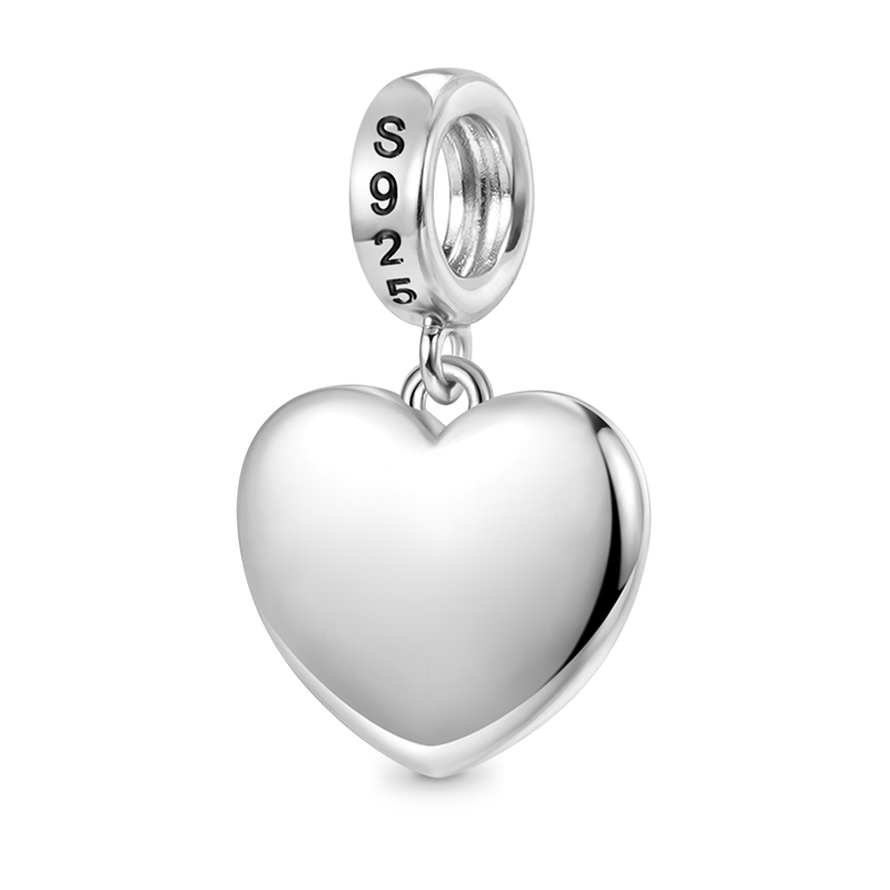 Gnoce "You Are Loved" Heart Charm Platinum-plated Silver Blend_2