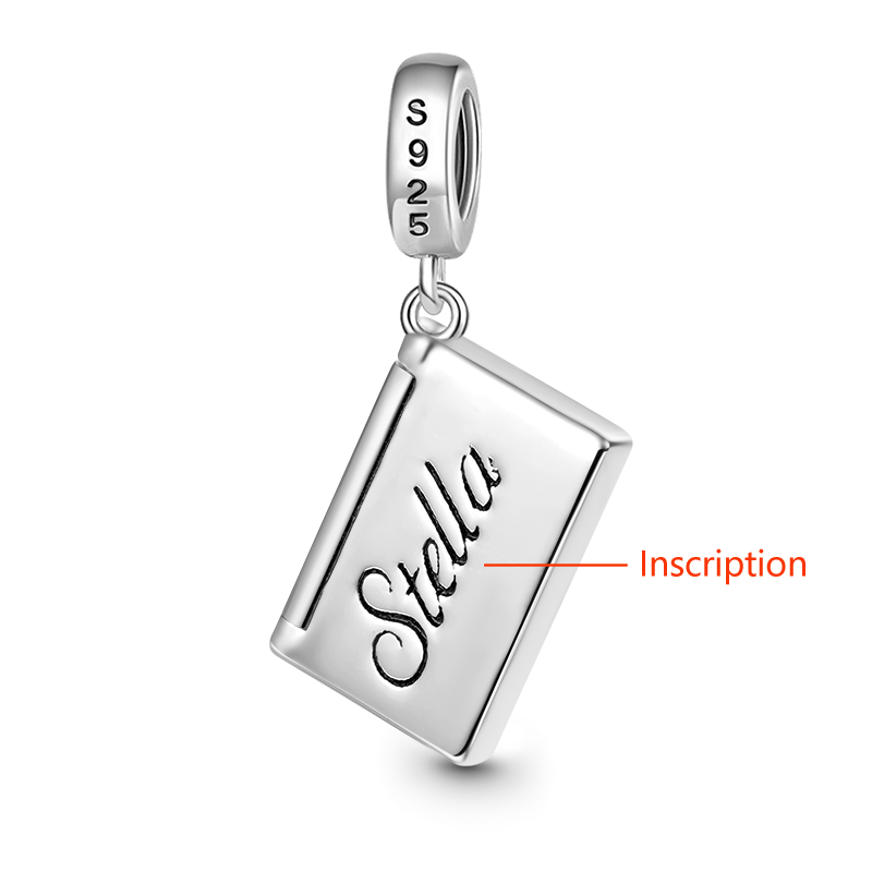 Gnoce Openable Envelope Love Letter Engravable Charm Platinum-plated Silver Blend_2