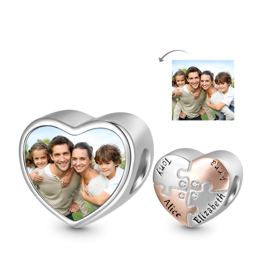 Gnoce Family Love Engravable Photo Heart Charm_1