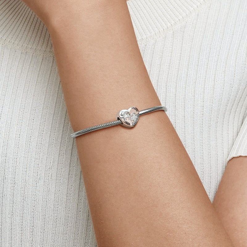 Gnoce Family Love Engravable Photo Heart Charm_3