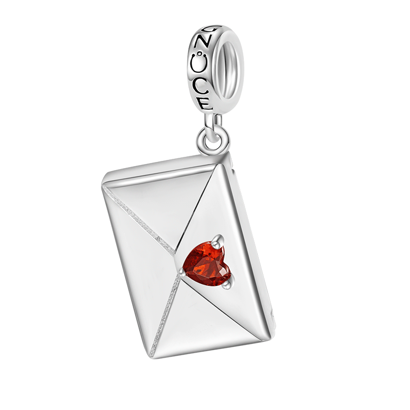 Gnoce Openable Envelope Love Letter Engravable Charm Platinum-plated Silver Blend_1